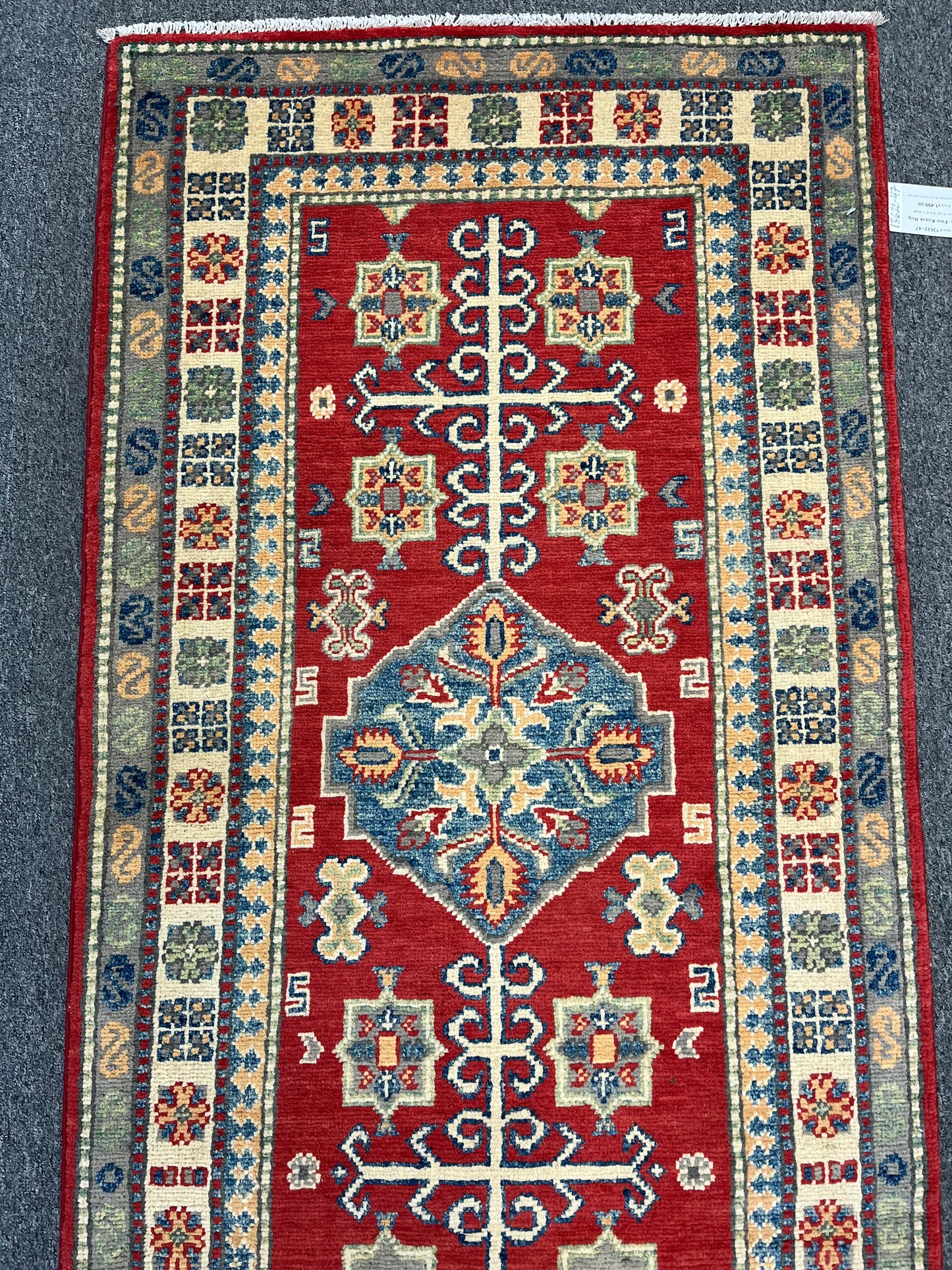 Kazak Runner Red 2' 8"X8' Handmade Wool Rug # 13622