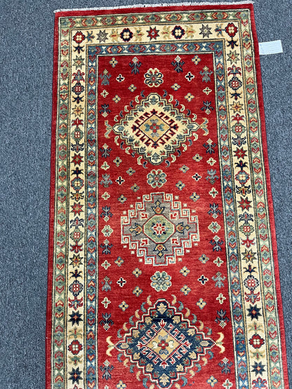 Kazak Runner Red 2' 8"X9' Handmade Wool Rug # 13624