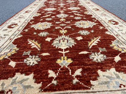 Oushak Chobi Runner 2' 7"X10' Handmade Wool Rug # 14342