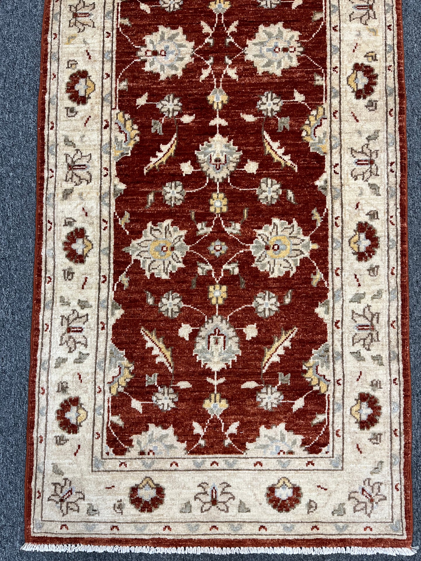 Oushak Chobi Runner 2' 7"X10' Handmade Wool Rug # 14342