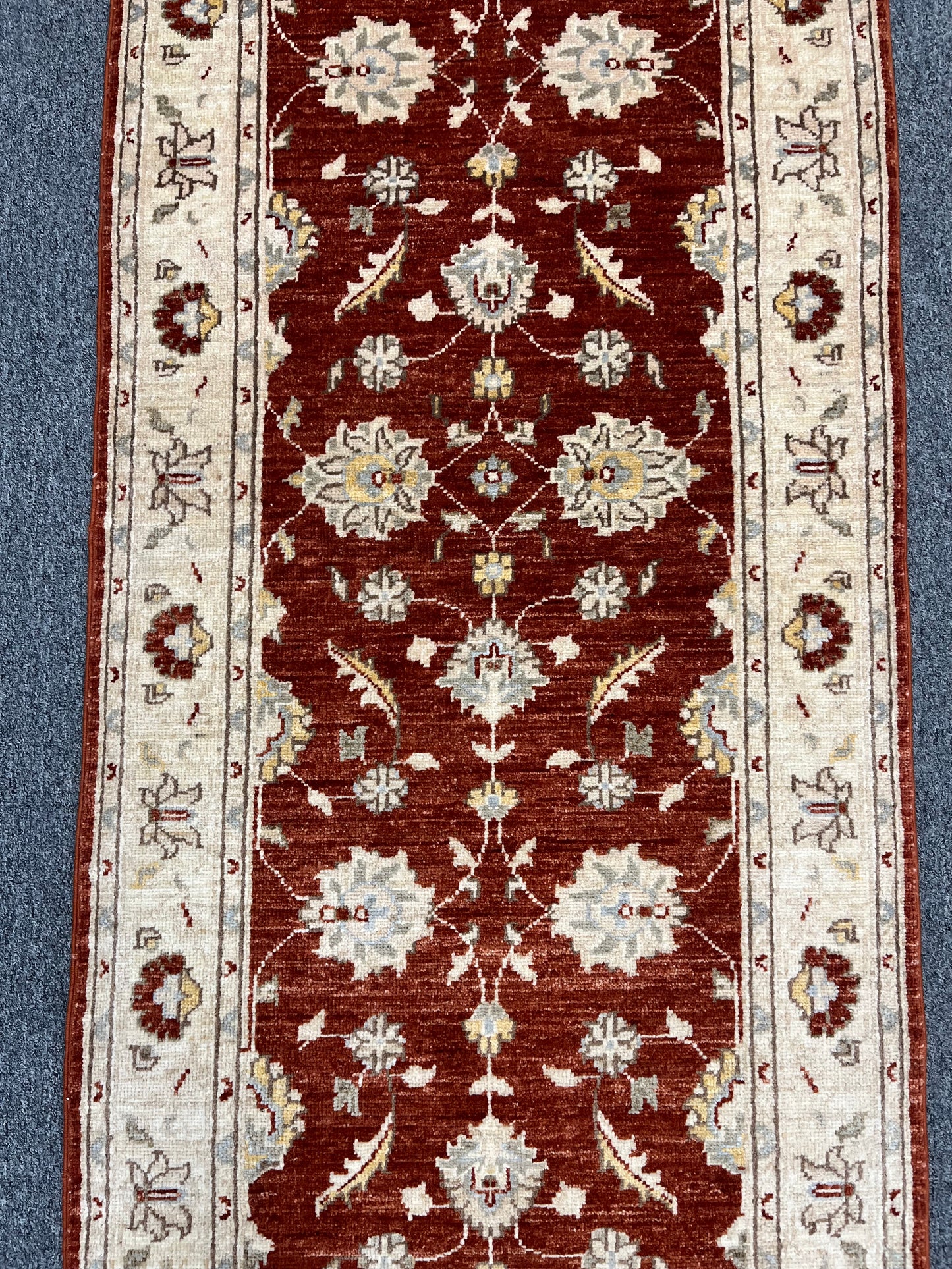 Oushak Chobi Runner 2' 7"X10' Handmade Wool Rug # 14342