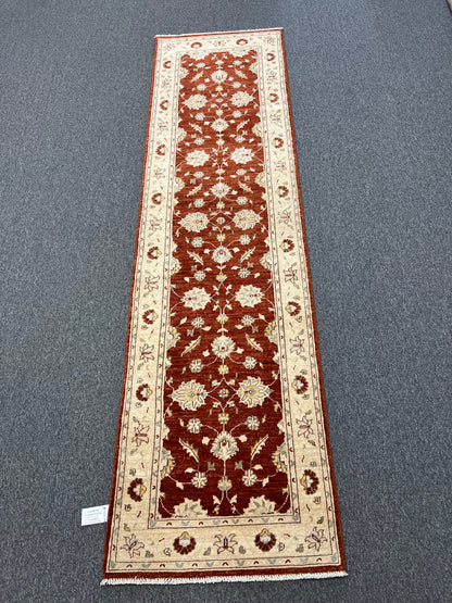 Oushak Chobi Runner 2' 7"X10' Handmade Wool Rug # 14342