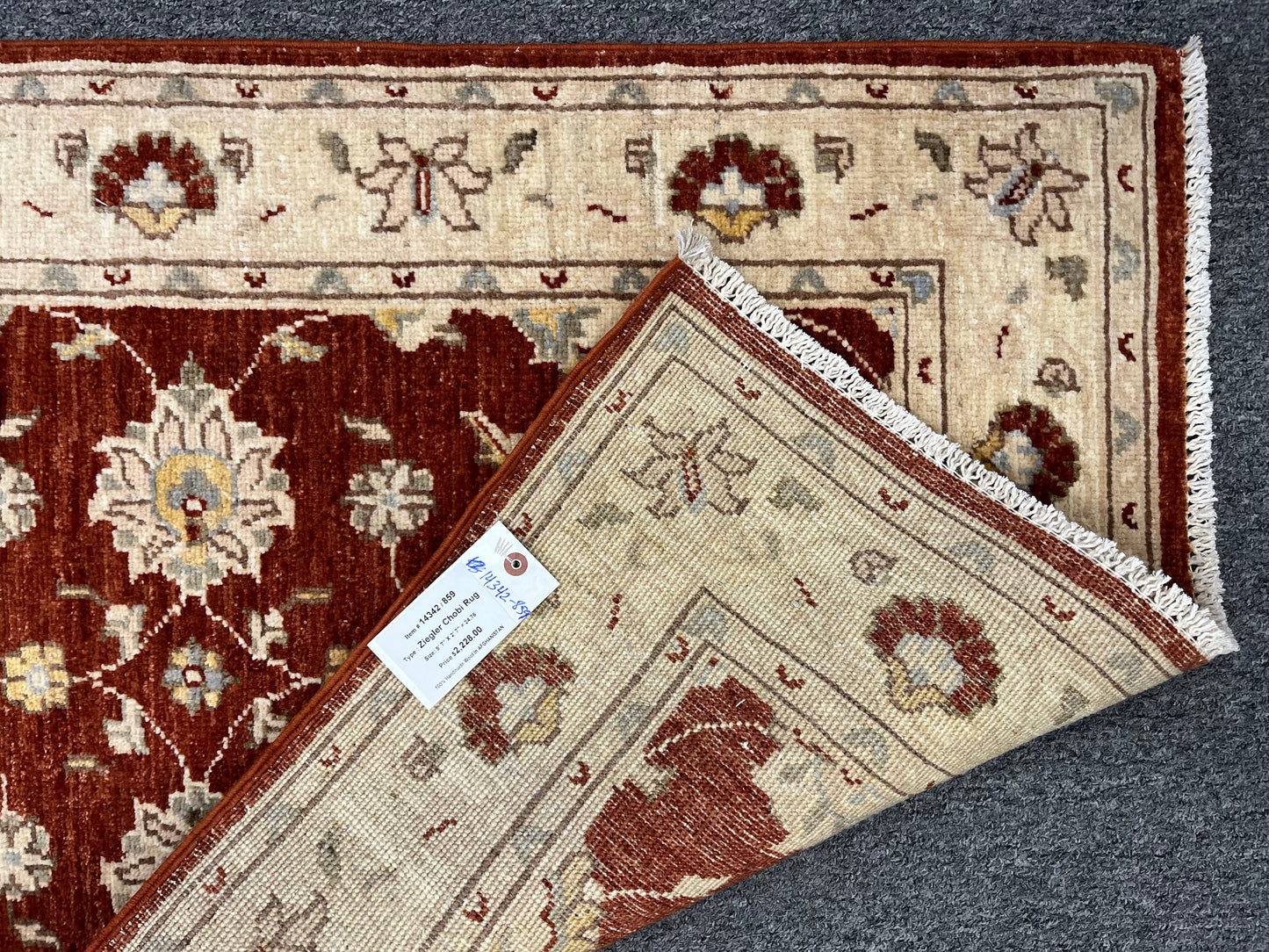 Oushak Chobi Runner 2' 7"X10' Handmade Wool Rug # 14342