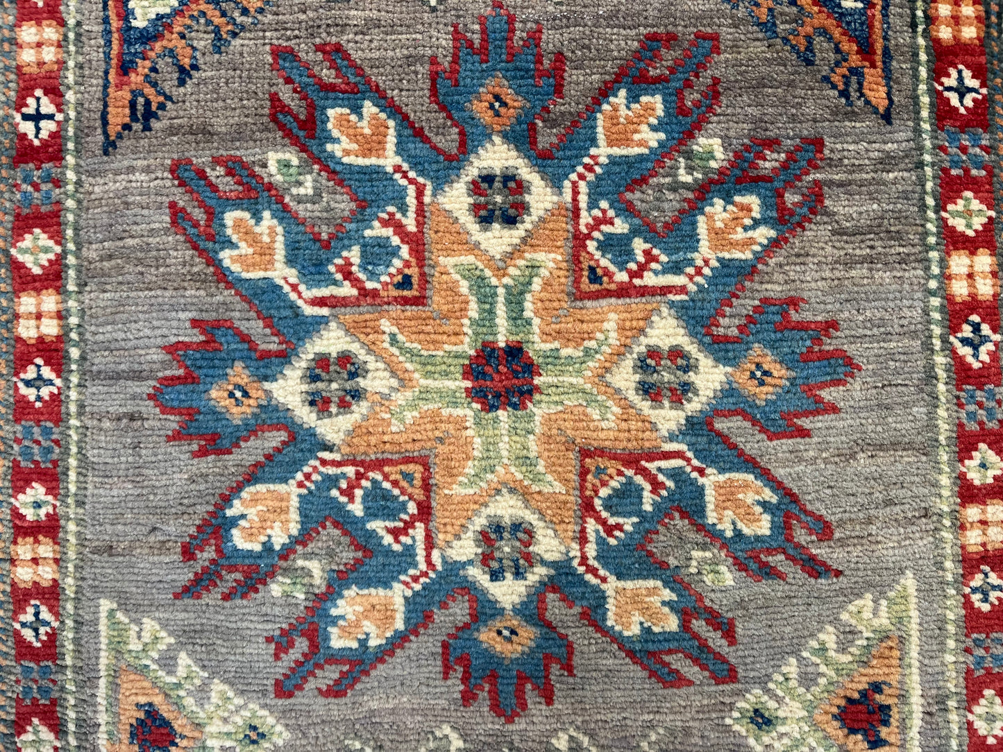 Kazak Runner Gray 2' 8"X10' Handmade Wool Rug # 13631