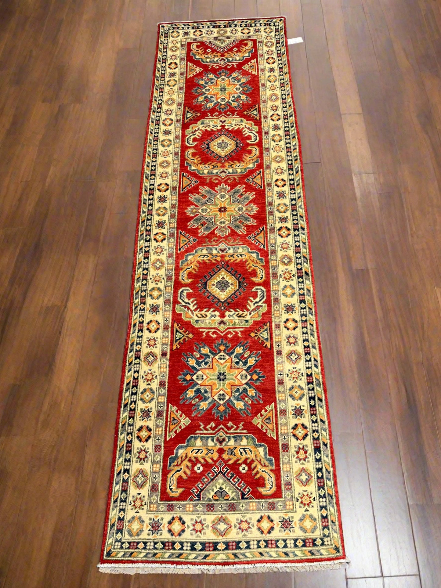 Kazak Runner Red 2' 9"X10' Handmade Wool Rug # 13628