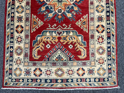 Kazak Runner Red 2' 9"X10' Handmade Wool Rug # 13628