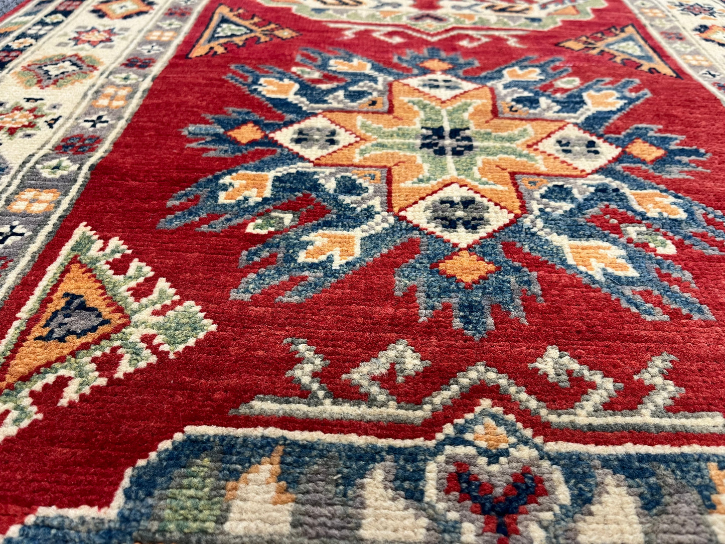 Kazak Runner Red 2' 9"X10' Handmade Wool Rug # 13628