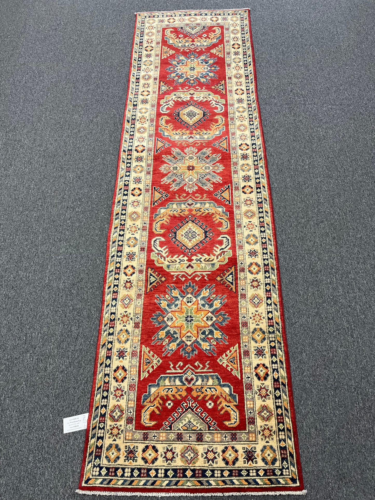 Kazak Runner Red 2' 9"X10' Handmade Wool Rug # 13628