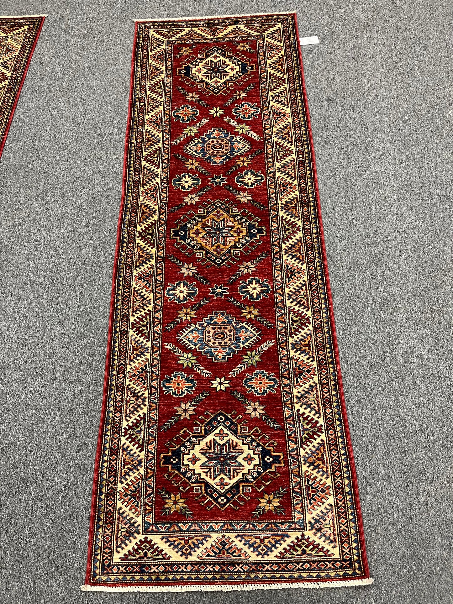 Runner Super Kazak Red 2' 10"X9' Handmade Wool Rug # 14261