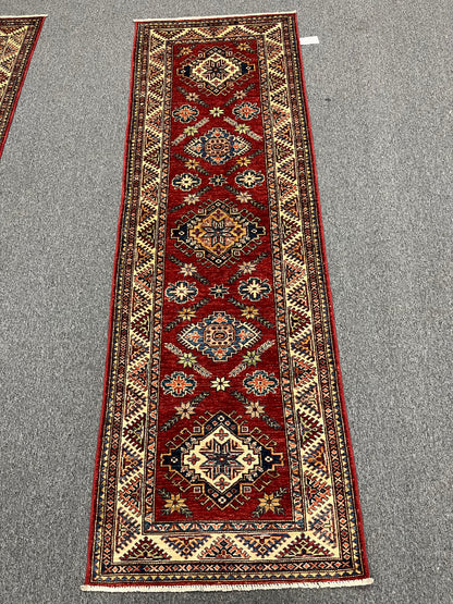 Runner Super Kazak Red 2' 10"X9' Handmade Wool Rug # 14261