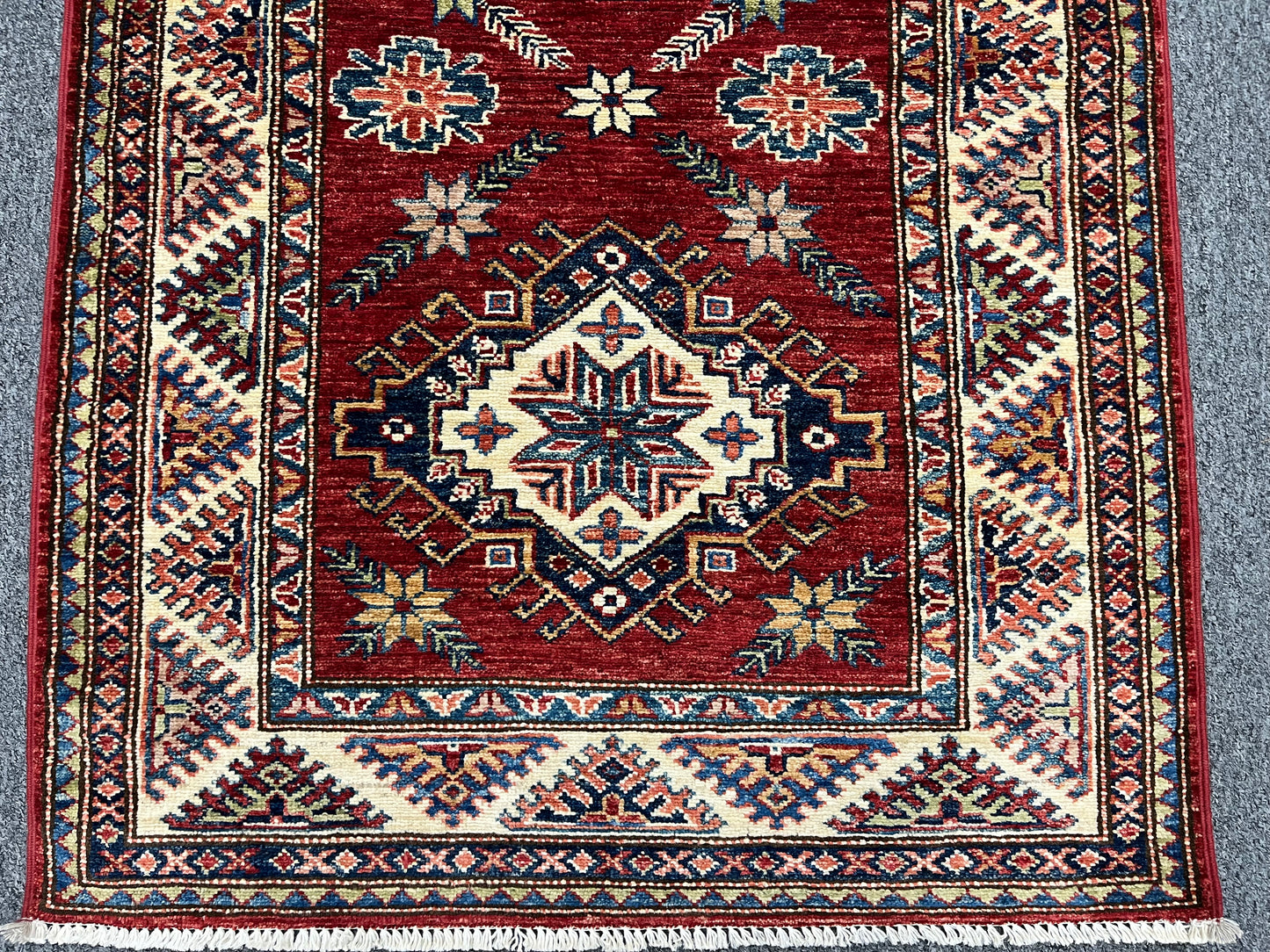 Runner Super Kazak Red 2' 10"X9' Handmade Wool Rug # 14261