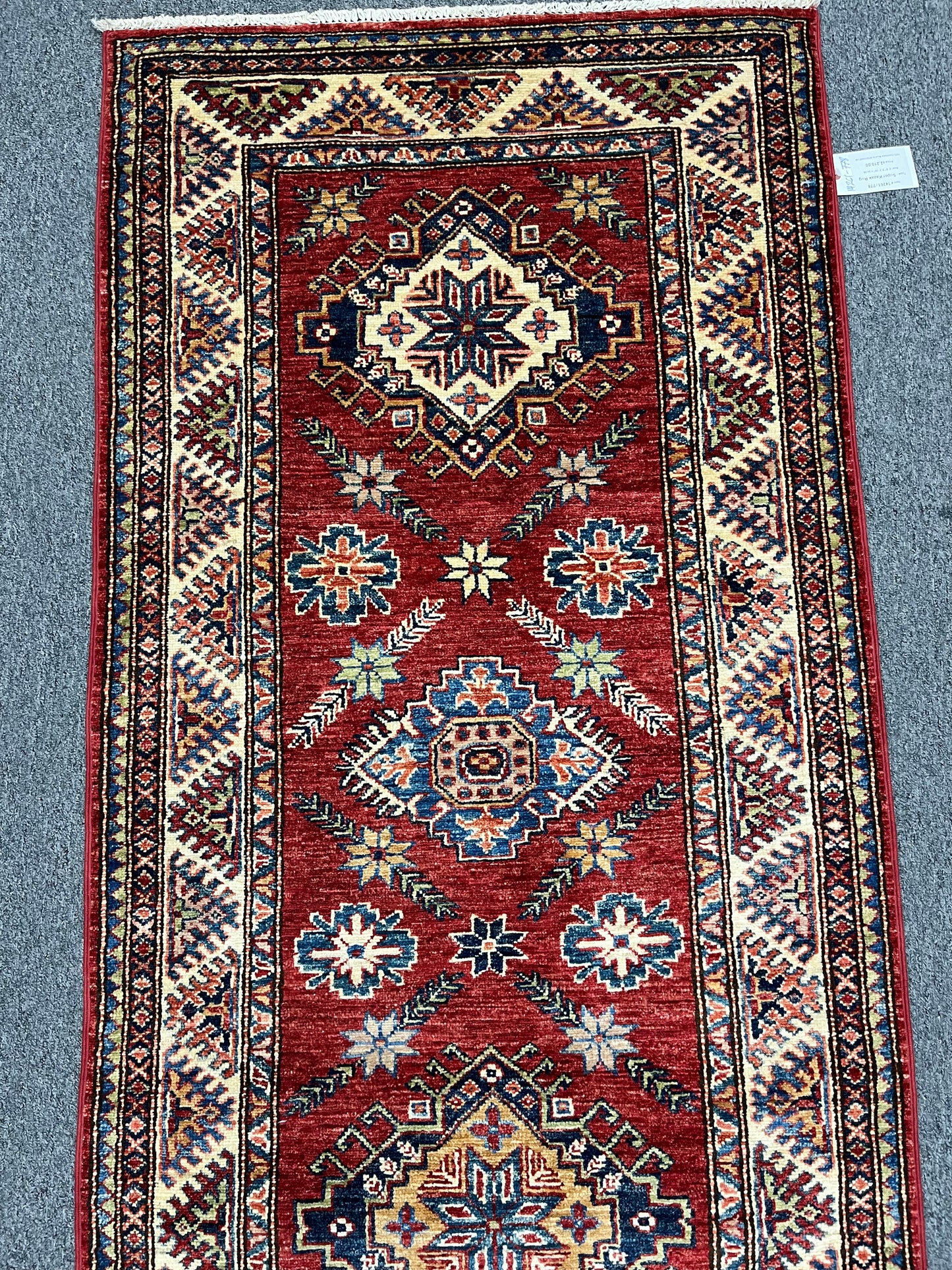 Runner Super Kazak Red 2' 10"X9' Handmade Wool Rug # 14261