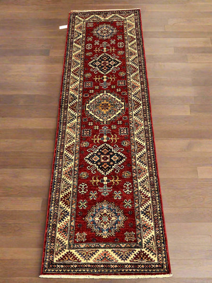 Super Kazak Runner Red 2' 10"X9' Handmade Wool Rug # 14264