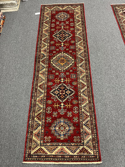 Super Kazak Runner Red 2' 10"X9' Handmade Wool Rug # 14264