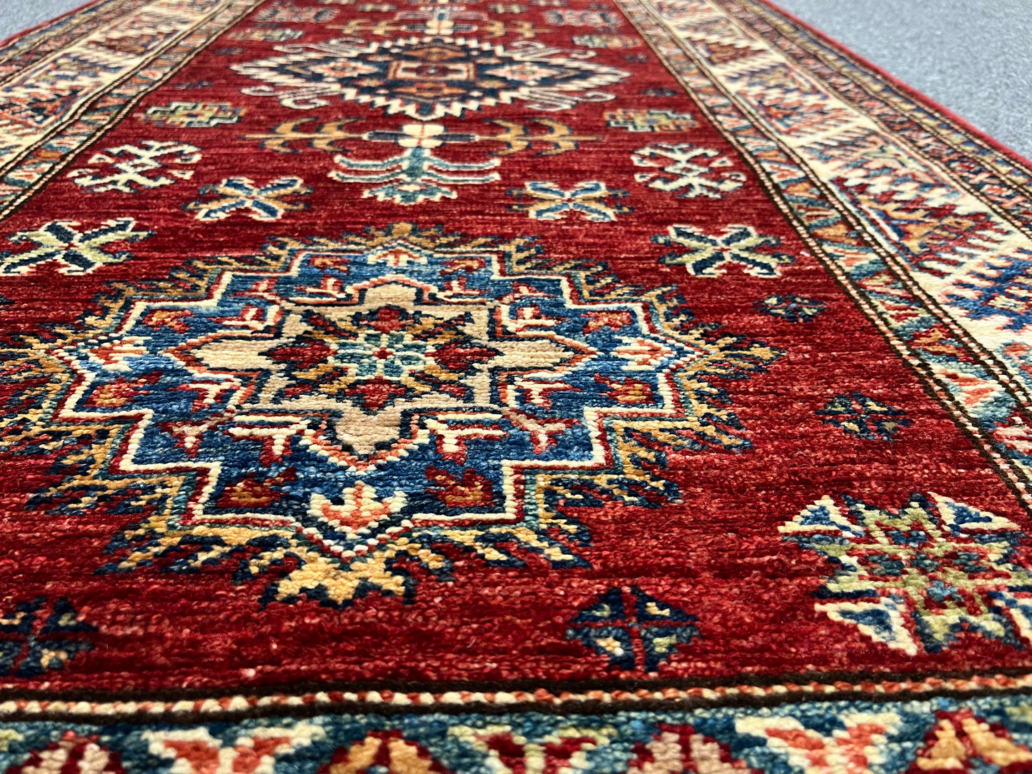 Super Kazak Runner Red 2' 10"X9' Handmade Wool Rug # 14264