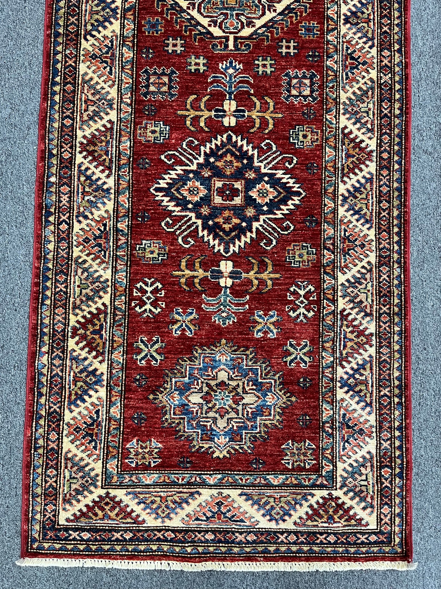 Super Kazak Runner Red 2' 10"X9' Handmade Wool Rug # 14264