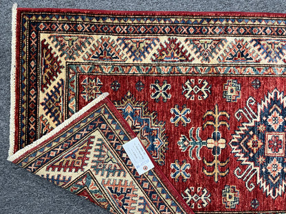 Super Kazak Runner Red 2' 10"X9' Handmade Wool Rug # 14264