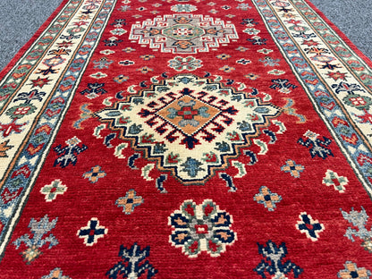 Kazak Runner Red 2' 5"X8' Handmade Wool Rug # 13788