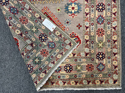 4X6 Kazak Gray Wool Handmade Rug # 13947