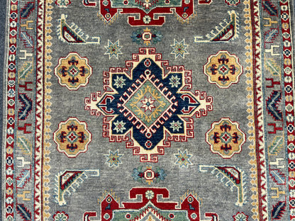 4X6 Kazak Soft Gray Wool Hand-knotted Area Rug # 13690