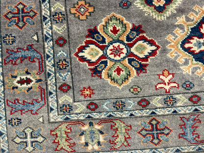 Kazak Soft Gray 4X6 Wool Hand-knotted Rug # 13772