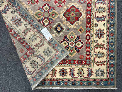 Kazak Soft Gray 4X6 Wool Hand-knotted Rug # 13768