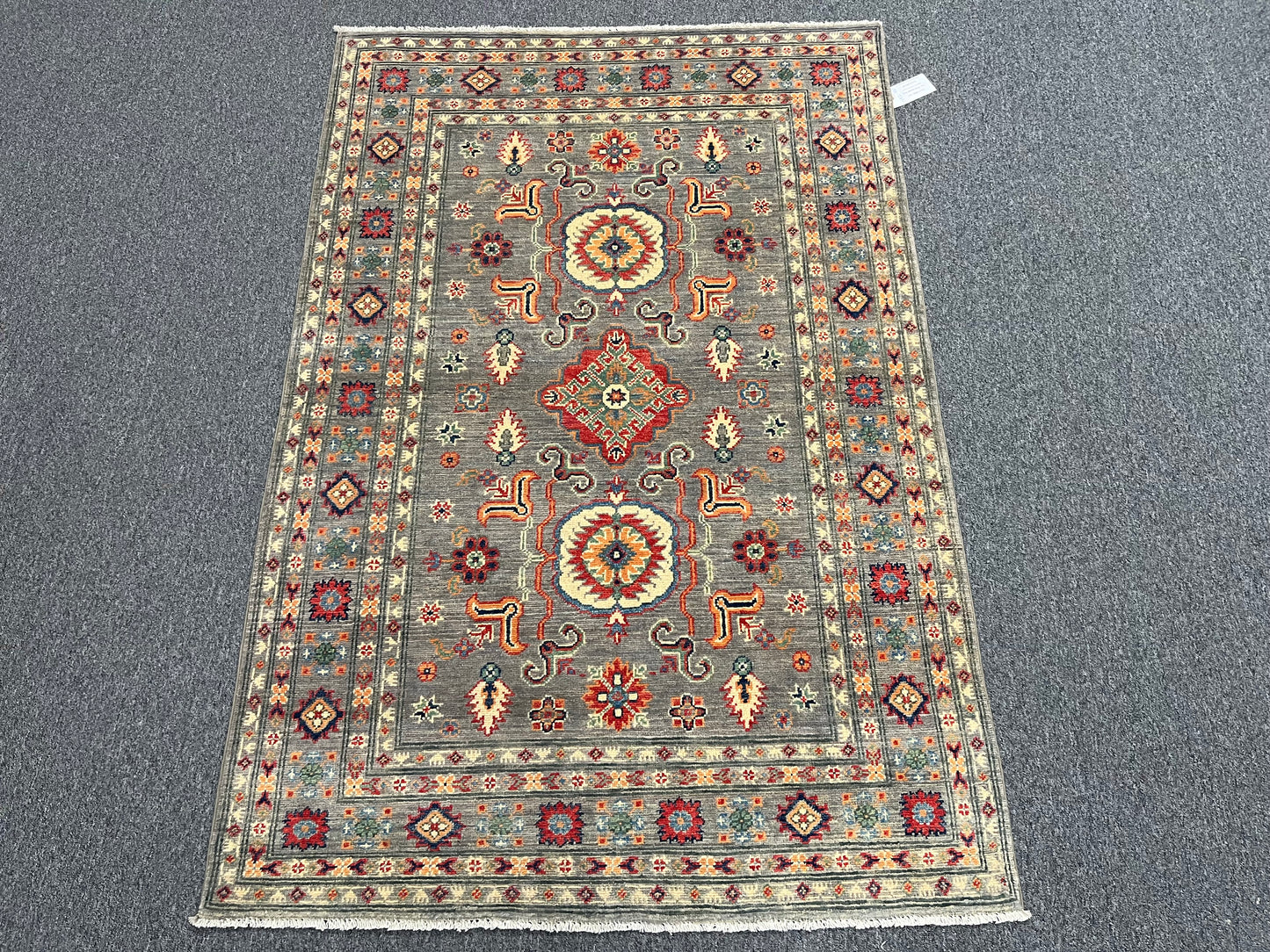 4X6 Brown Kazak Wool Handmade Rug # 13926