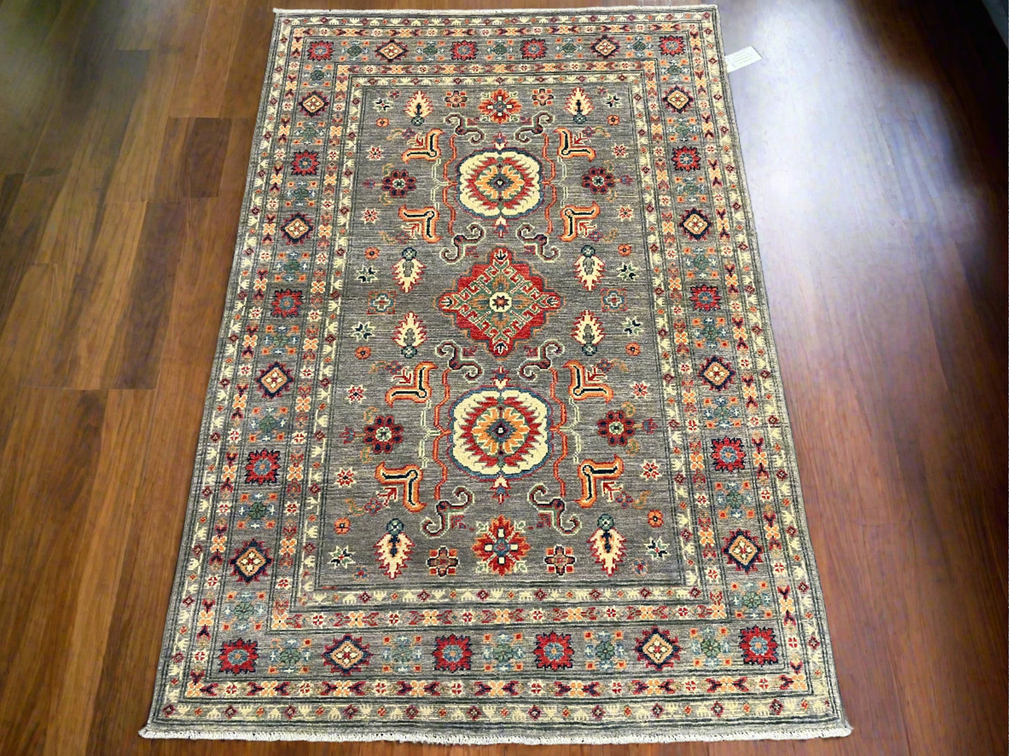 4X6 Brown Kazak Wool Handmade Rug # 13926