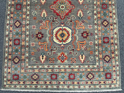 4X6 Brown Kazak Wool Handmade Rug # 13926