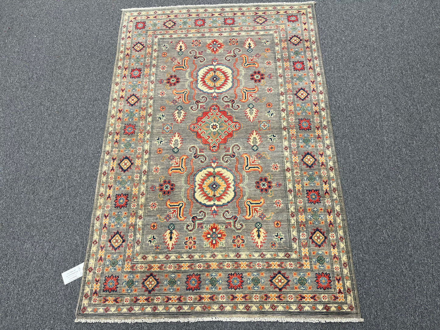 4X6 Brown Kazak Wool Handmade Rug # 13926