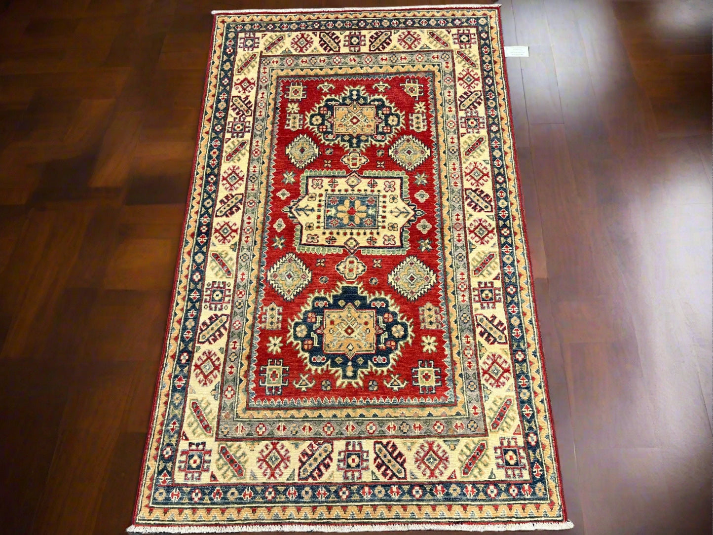 4X6 Red/Rust Kazak Wool Handmade Rug # 13759