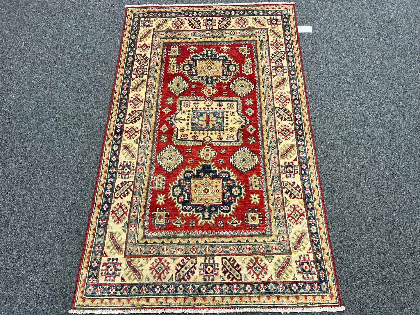 4X6 Red/Rust Kazak Wool Handmade Rug # 13759