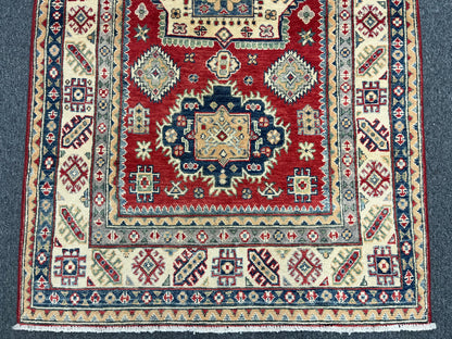 4X6 Red/Rust Kazak Wool Handmade Rug # 13759