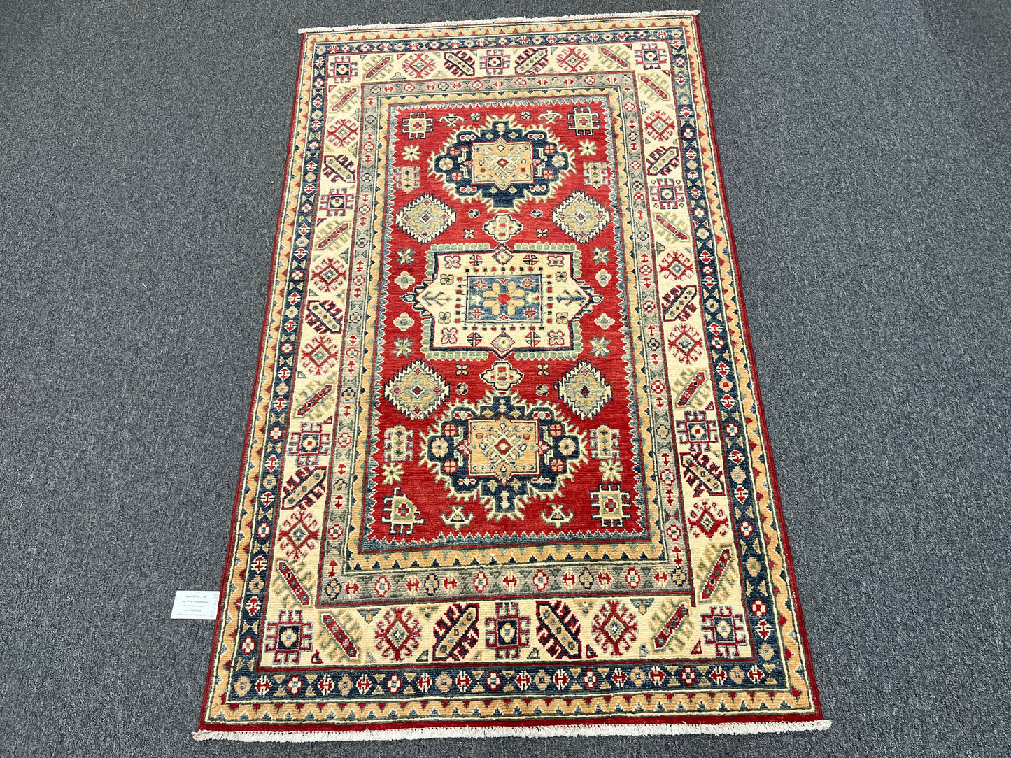 4X6 Red/Rust Kazak Wool Handmade Rug # 13759