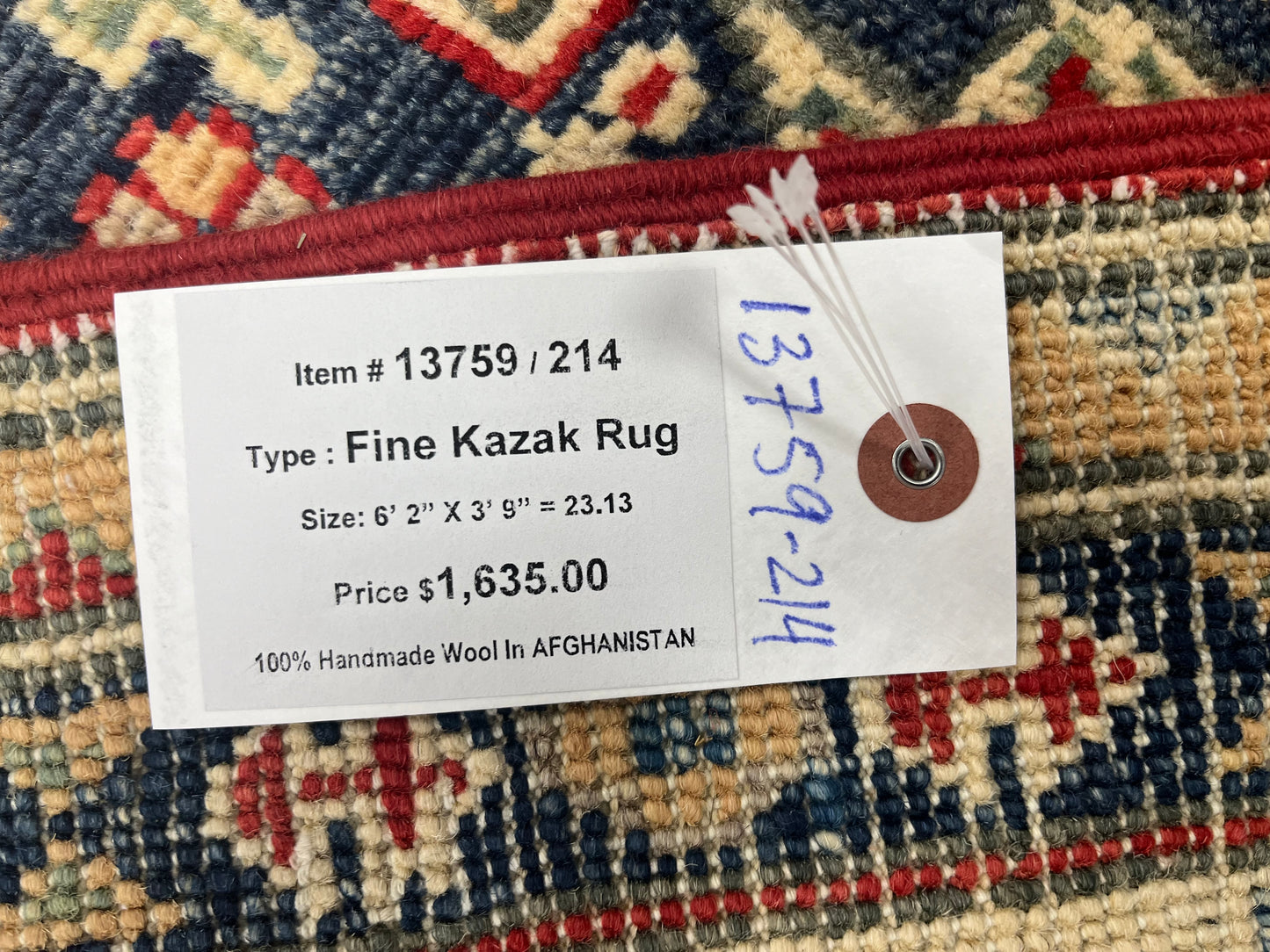 4X6 Red/Rust Kazak Wool Handmade Rug # 13759