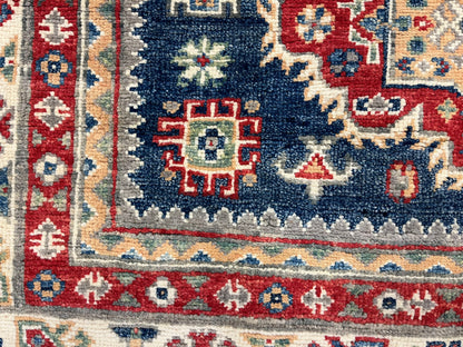 Kazak Navy Blue 4X6 Wool Hand-knotted Rug # 13697