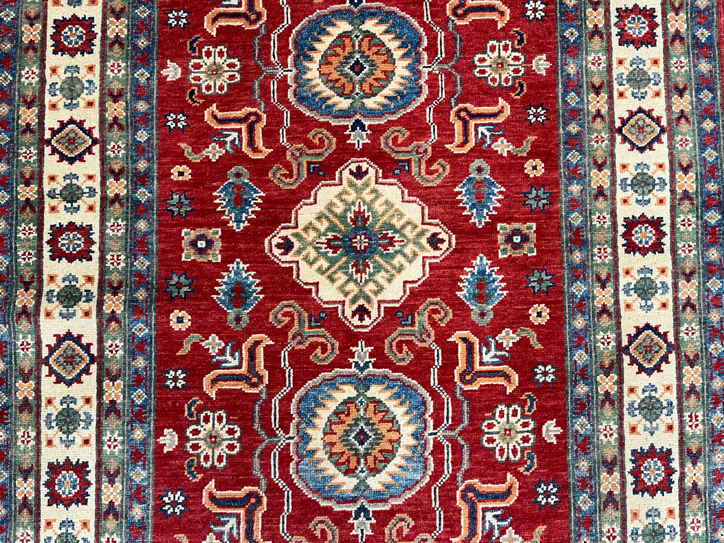 4X6 Red/Rust Kazak Wool Handmade Rug # 13925