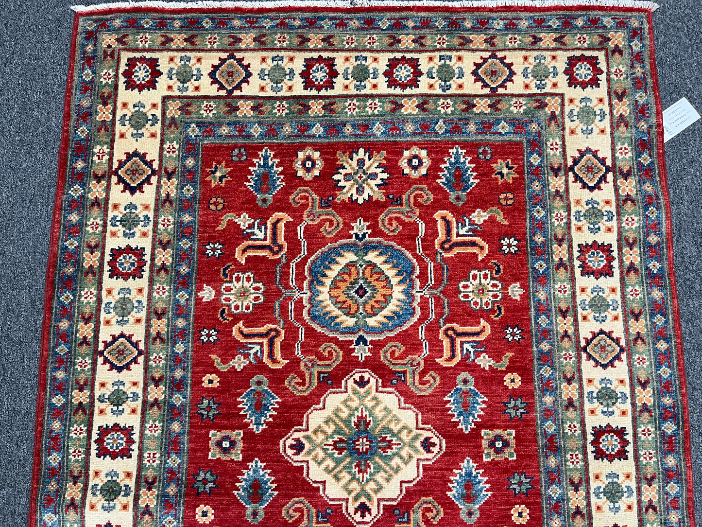 4X6 Red/Rust Kazak Wool Handmade Rug # 13925