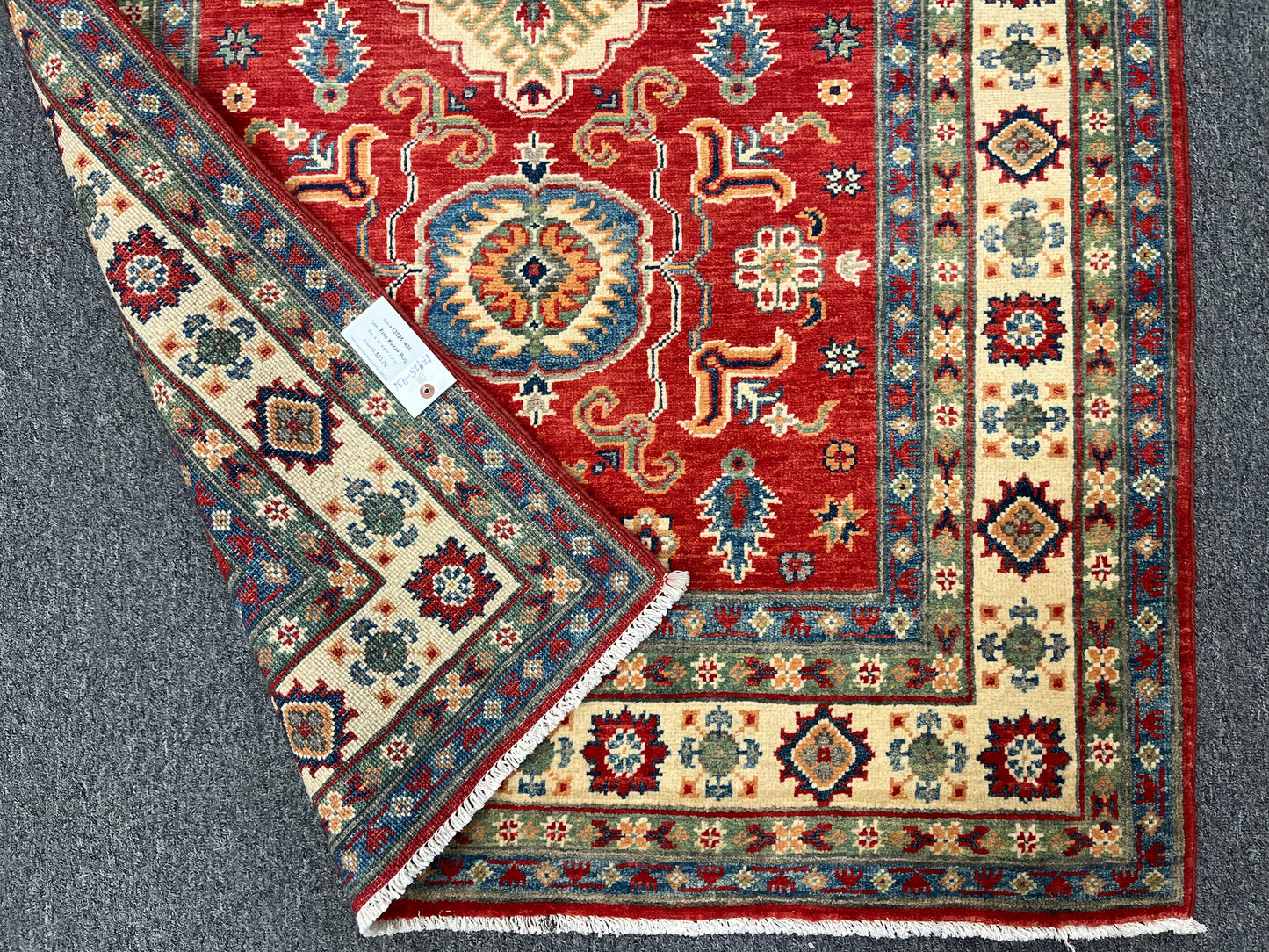 4X6 Red/Rust Kazak Wool Handmade Rug # 13925