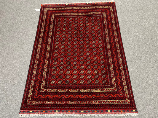Afghan Turkmen Khoja Roshnai 5X7 Handmade Wool Rug # 13493