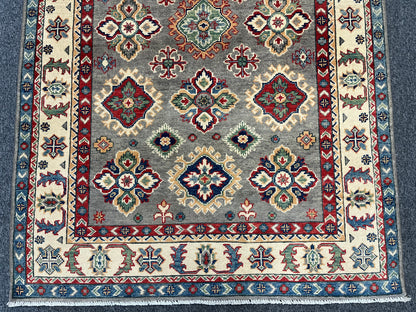 Handmade Gray Kazak 4X6 Oriental Rug # 13745