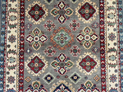 Handmade Gray Kazak 4X6 Oriental Rug # 13745