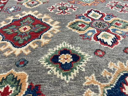 Handmade Gray Kazak 4X6 Oriental Rug # 13745