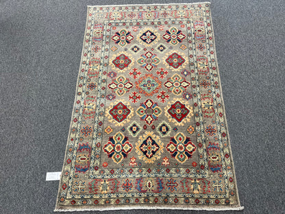 Gray Geometric Kazak 4X6 Oriental Rug # 13923