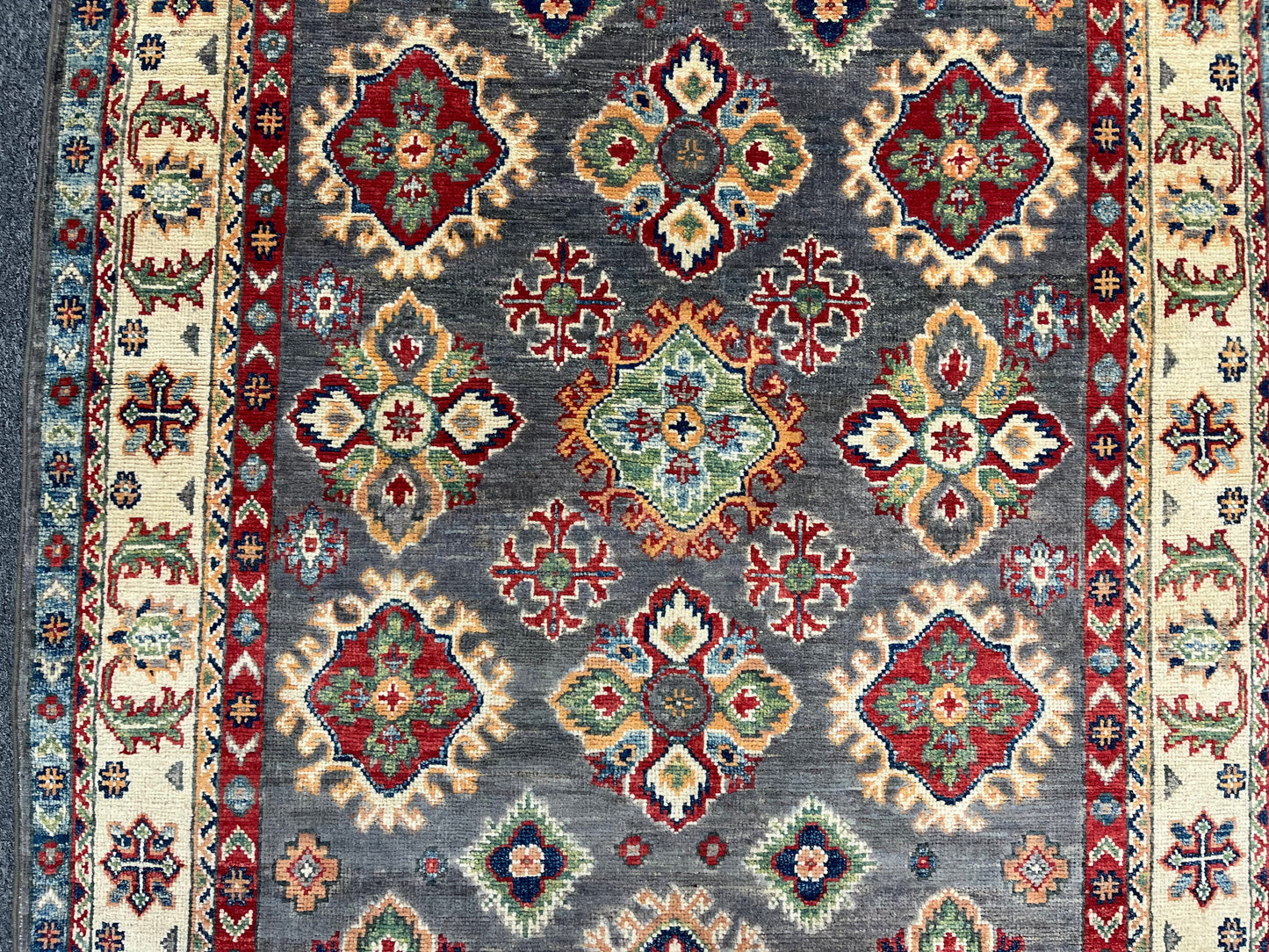 Kazak 4X6 Handmade Wool Rug # 13924