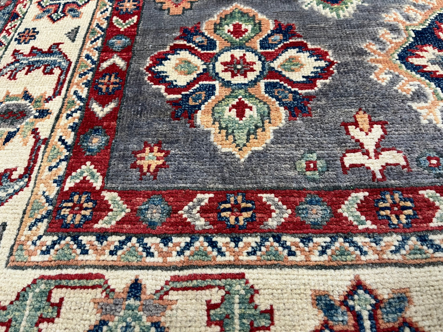 Kazak 4X6 Handmade Wool Rug # 13924