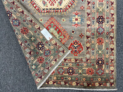 Kazak Gray 4X6 Handmade Wool Rug # 13587