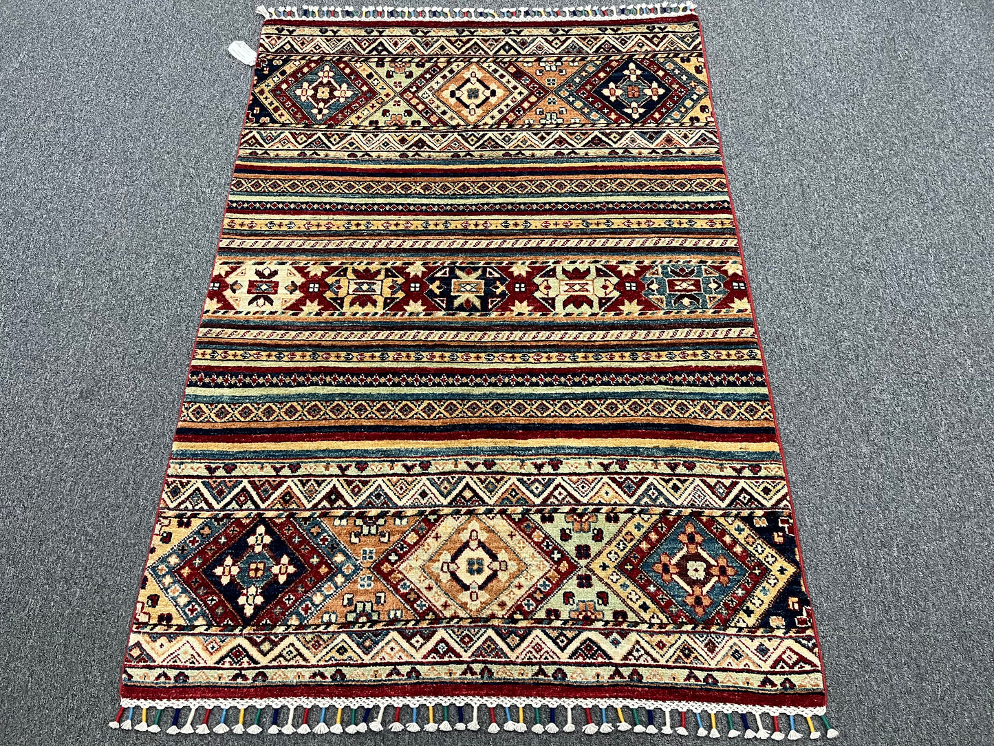 Multicolor Khorjin 4X6 Handmade Wool Rug # 11306