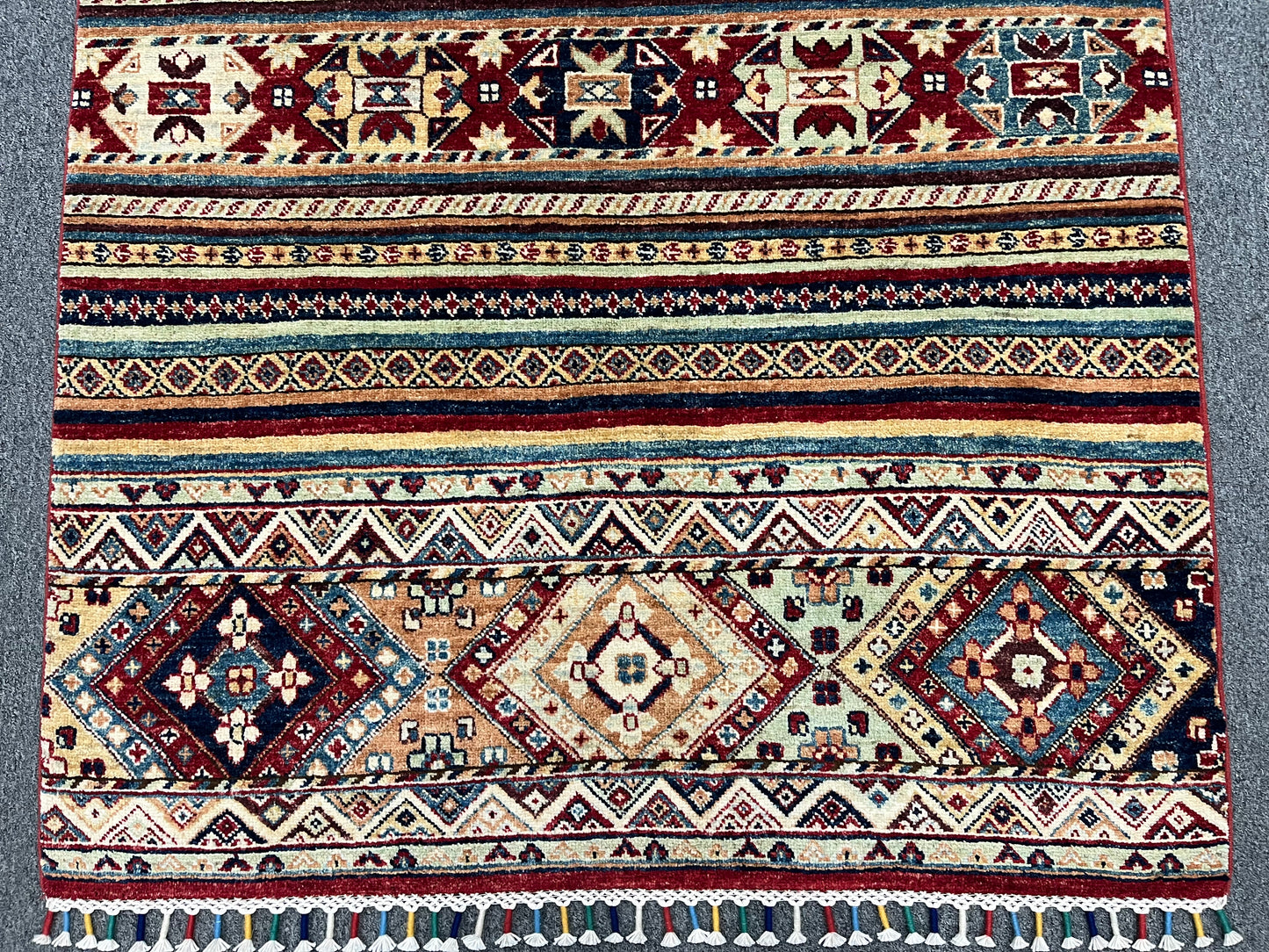 Multicolor Khorjin 4X6 Handmade Wool Rug # 11306