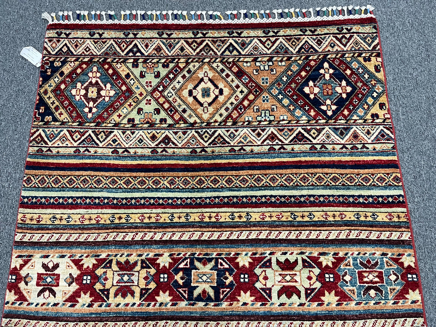 Multicolor Khorjin 4X6 Handmade Wool Rug # 11306